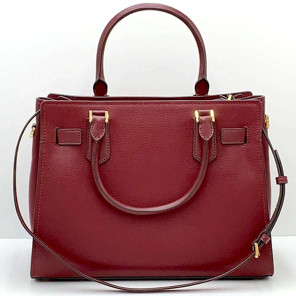Michael Kors Hamilton Meidum Satchel Shoulder Crossbody Bag Merlot color NWT
